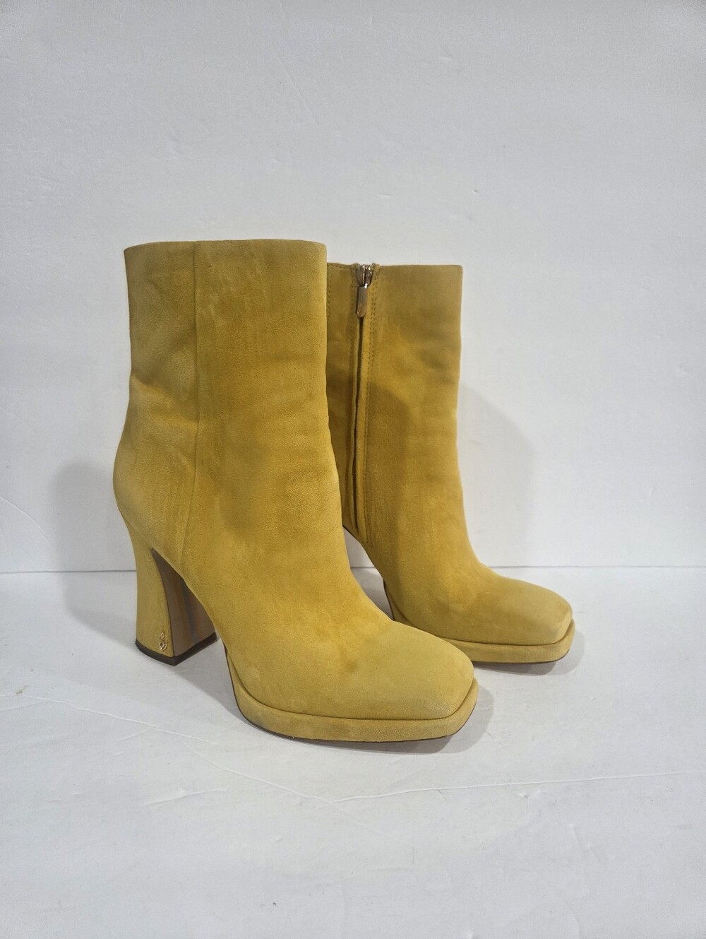 Sam Edelman Jaye Women's Mustard Suede Platform Ankle Boots Sz.9